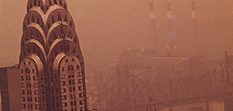 Chrysler building in smog
